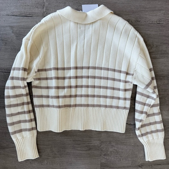 Women's Cream and Brown Sweater - Picture 3 of 3